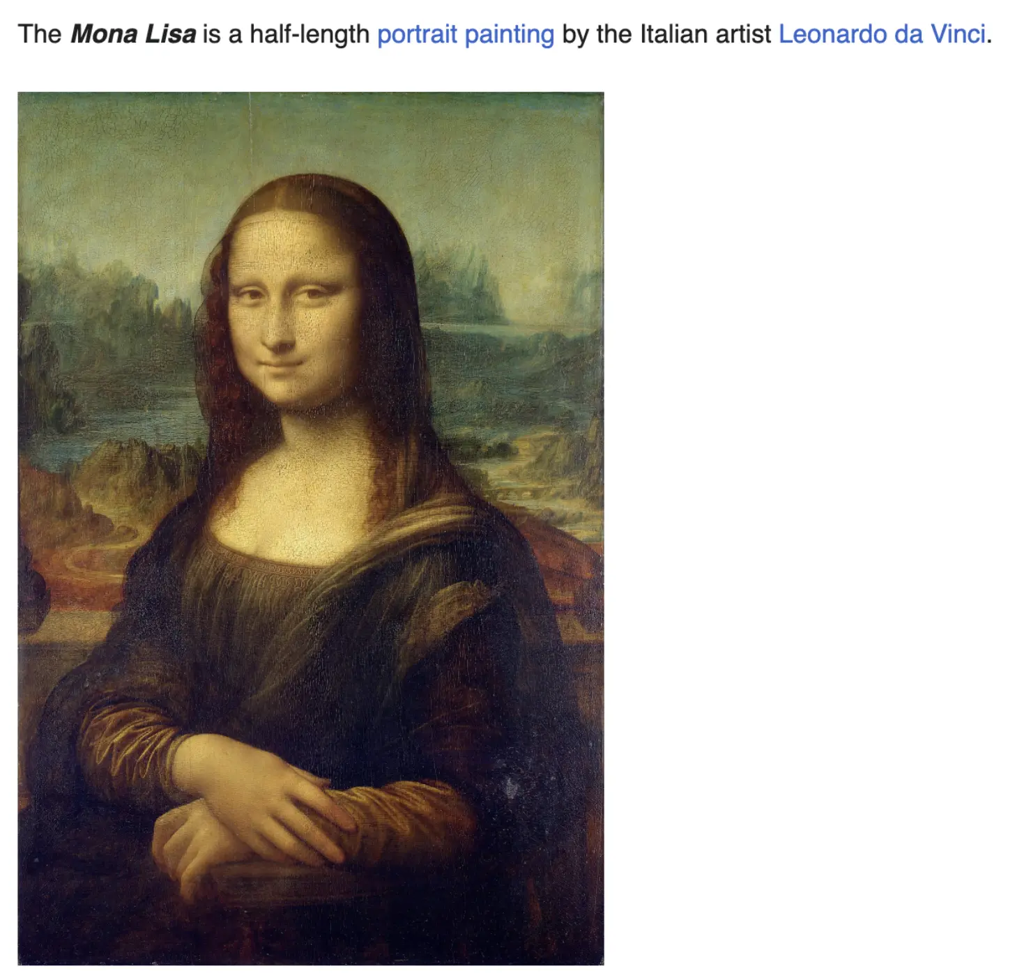 The email with Mona Lisa, as seen in Gmail's web interface